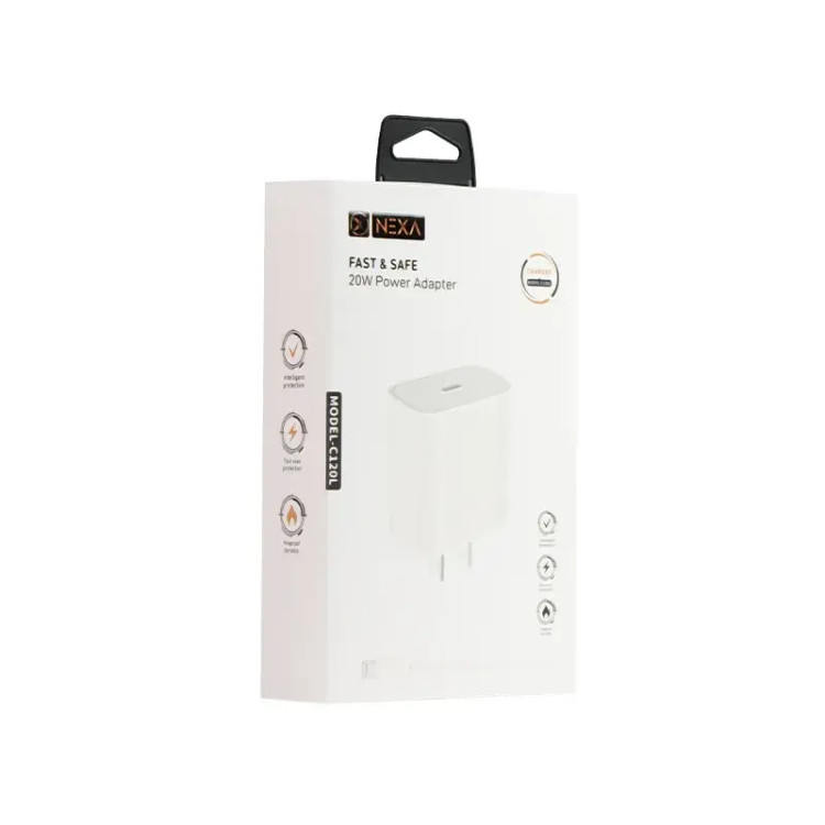 شارژر دیواری 20 وات نکسا مدل C120L همراه کابل Type-C to Lightning